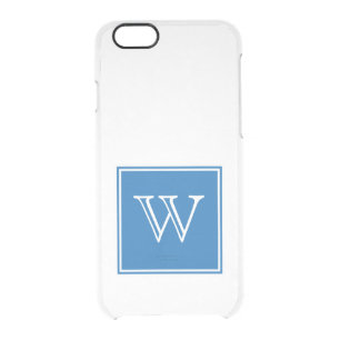 Blue Square Monogram Clear iPhone 6/6S Case