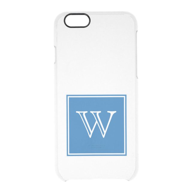 Blue Square Monogram Uncommon iPhone Case (Back)