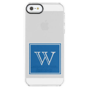 Blue Square Monogram Clear iPhone SE/5/5s Case