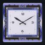 Blue Square Wall Clock<br><div class="desc">Great clock design. You will love it like others. Be free to use this design for other product or to add your text. Follow me for more. Thank you. Have a nice day.</div>