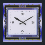 Blue Square Wall Clock<br><div class="desc">Great clock design. You will love it like others. Be free to use this design for other product or to add your text. Follow me for more. Thank you. Have a nice day.</div>