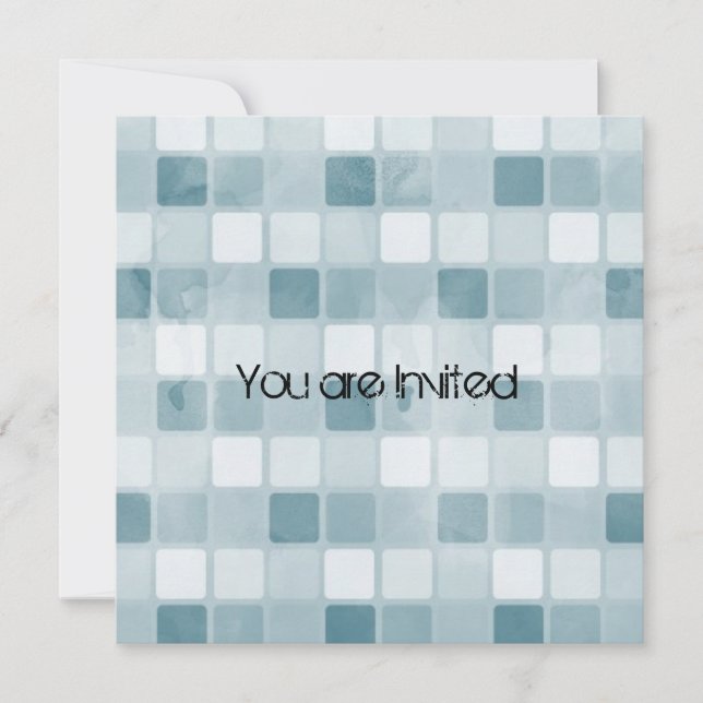 Blue Squares Baby Shower Invitation (Front)