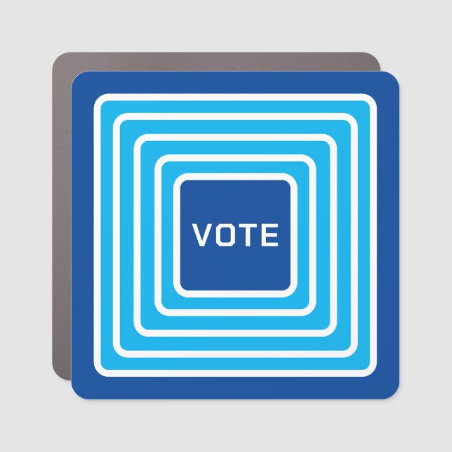 Blue Squares Car Magnet (Front)