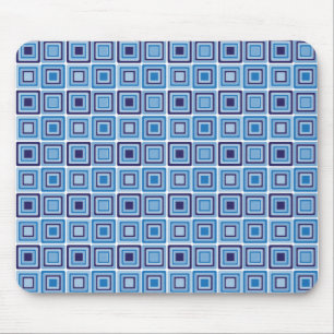 Blue Squares Geometric Mousepad