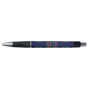 Blue Squares Geometric Pen