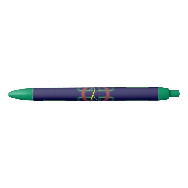 Blue Squares Geometric Pen (Front)