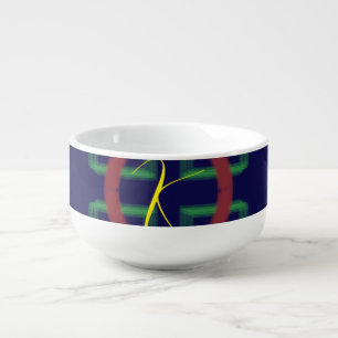 Blue Squares Geometric Soup Mug