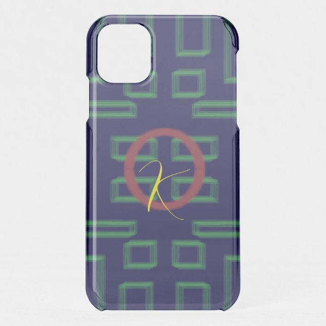 Blue Squares Geometric  Uncommon iPhone Case (Back)