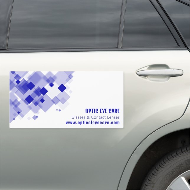 Blue Squares, Optician, Technical Practitioner Car Magnet (In Situ)