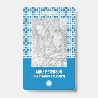 Blue Squares Pattern Badge
