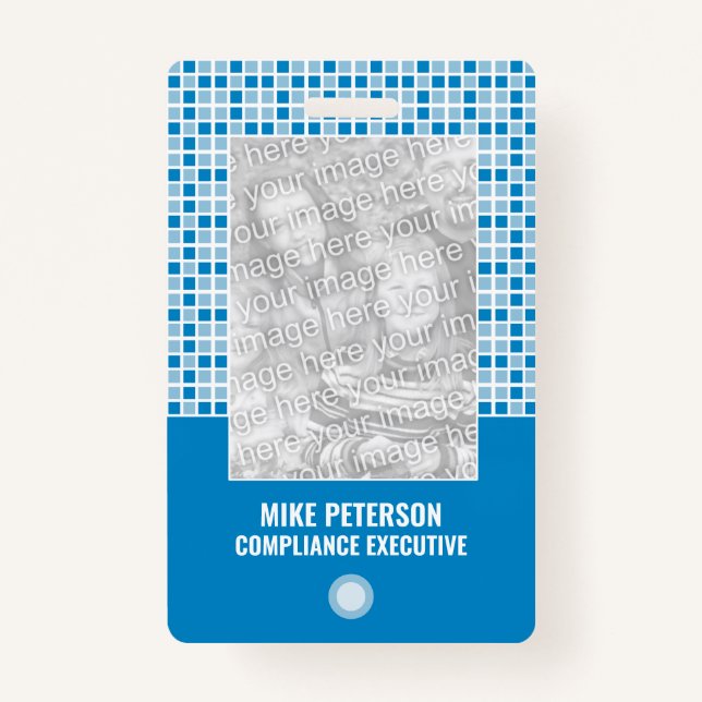Blue Squares Pattern Badge (Front)