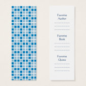 Blue Squares Pattern Bookmark (Front & Back)