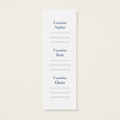 Blue Squares Pattern Bookmark (Back)