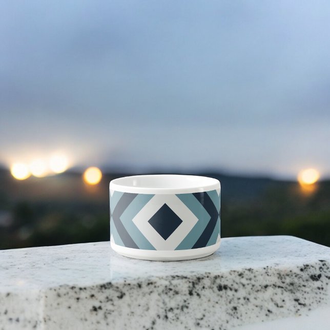 Blue Squares Pattern Bowl (Chili Bowl)