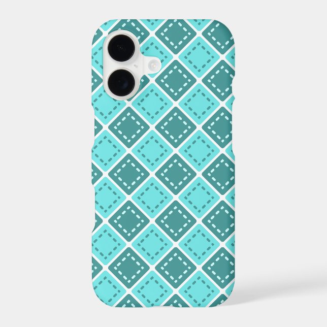 Blue squares pattern iphone case (Back)