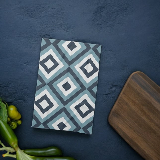 Blue Squares Pattern Kitchen Towel (Kitchen Towel)