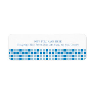 Blue Squares Pattern Label