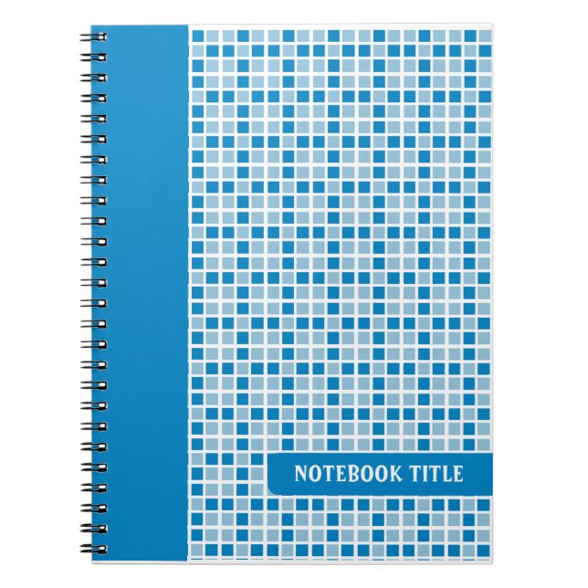 Blue Squares Pattern Notebook (Front)