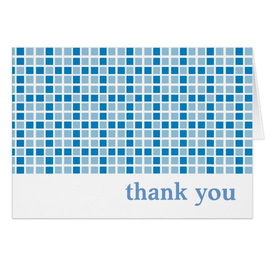 Blue Squares Pattern Thank You Cards (Front Horizontal)