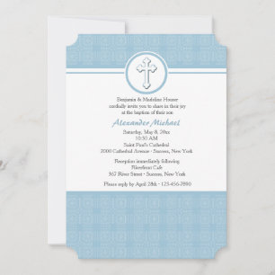 Blue Squares Religious Invitation
