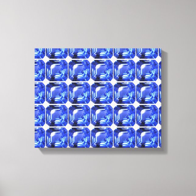 Blue Squarish Pattern Canvas Print (Front)