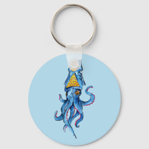 Blue Squid Keychain