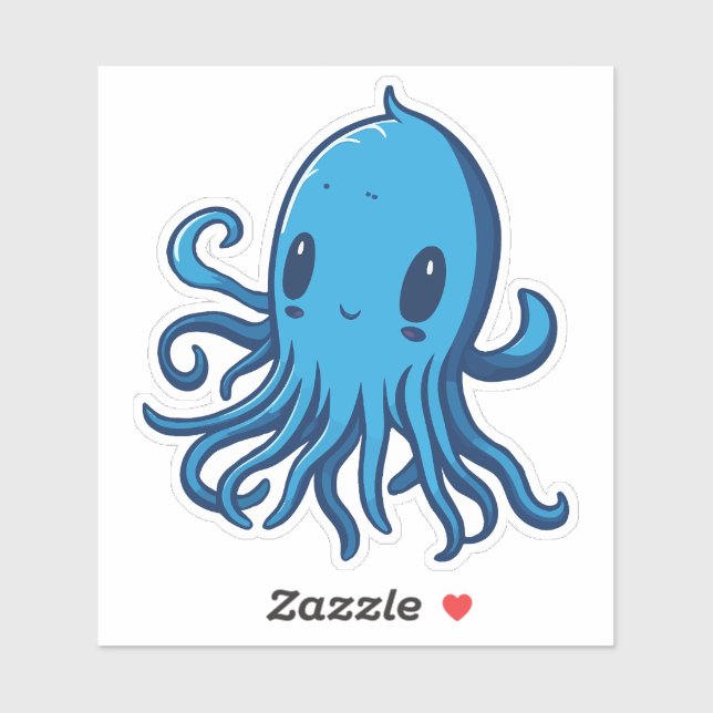 Blue Squid Sticker (Sheet)