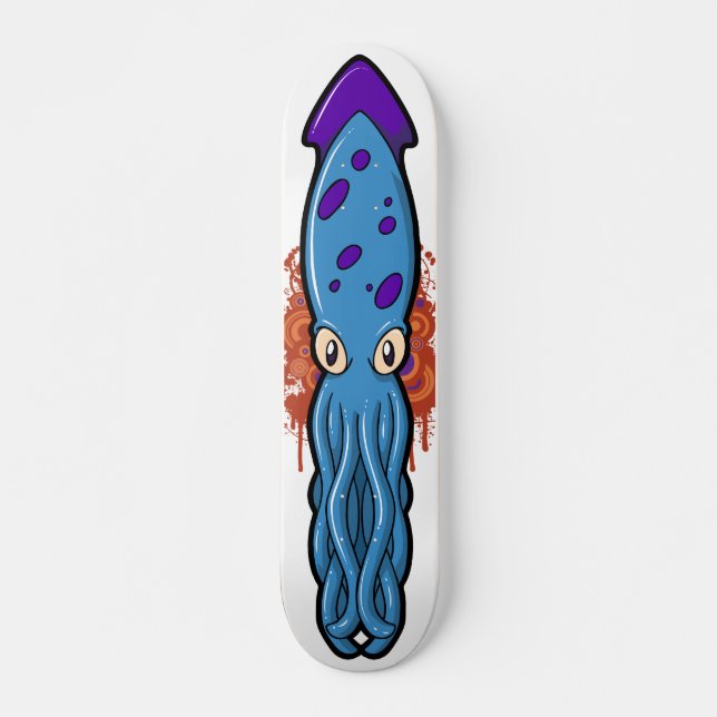 Blue Squiddy Skateboard Deck (Front)