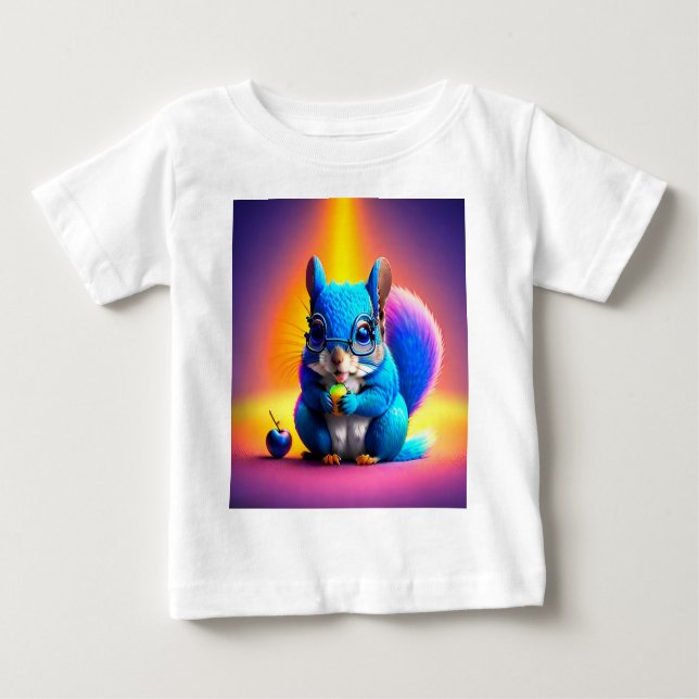 Blue Squirrel Eating A Fruit-79577 Baby T-Shirt (Front)