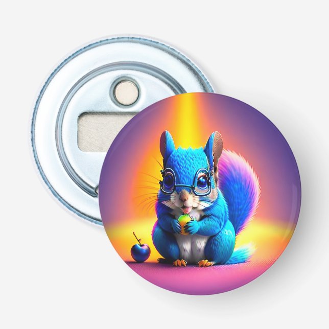 Blue Squirrel Eating A Fruit-79577 Bottle Opener (Front)
