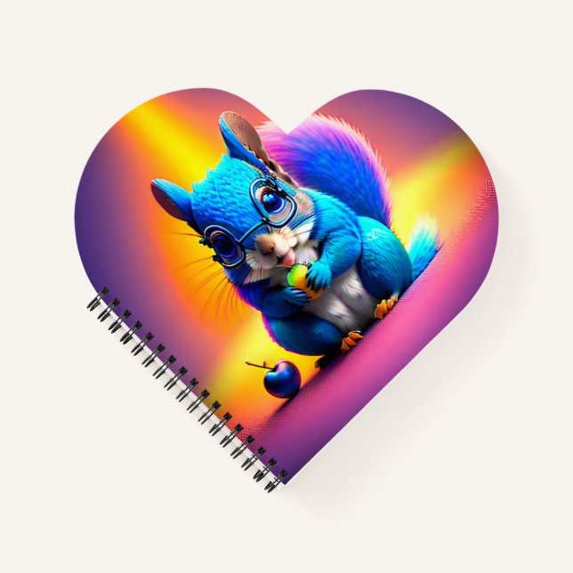 Blue Squirrel Eating A Fruit-79577 Notebook (Front)