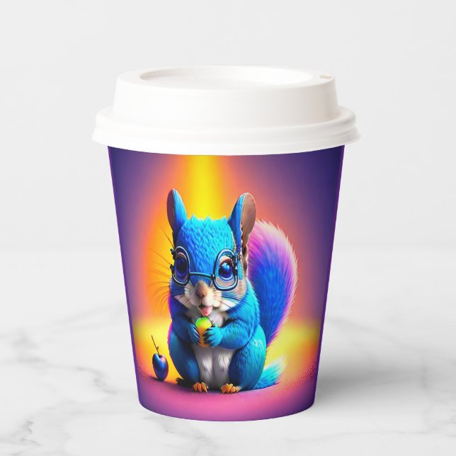 Blue Squirrel Eating A Fruit-79577 Paper Cups (Front)