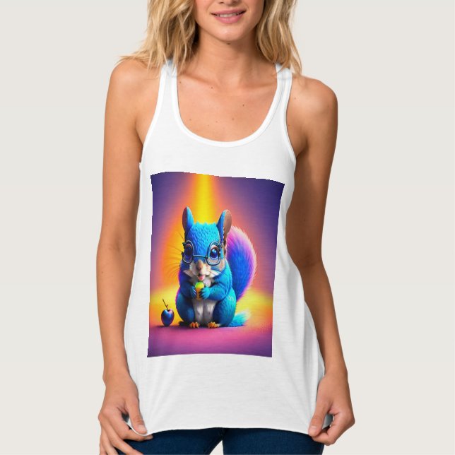 Blue Squirrel Eating A Fruit-79577 Tank Top (Front)
