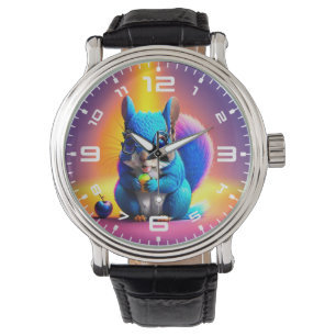 Blue Squirrel Eating A Fruit-79577 Watch