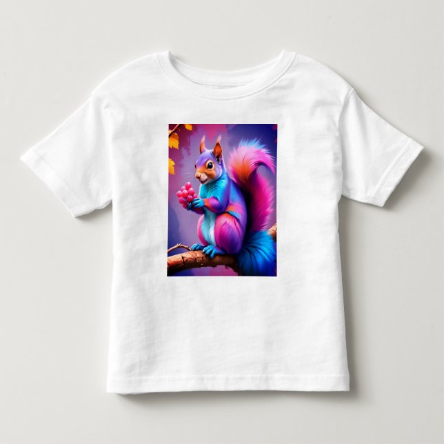 Blue Squirrel Eating A Fruit  Toddler T-shirt (Front)
