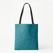 Blue squirrel pattern tote bag