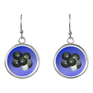 Blue Stacked Lawn Bowls, Earrings