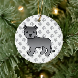 blue staffordshire bull terrier ornaments