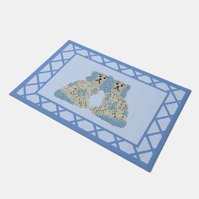  Blue Staffordshire Dogs  Doormat (Angled)