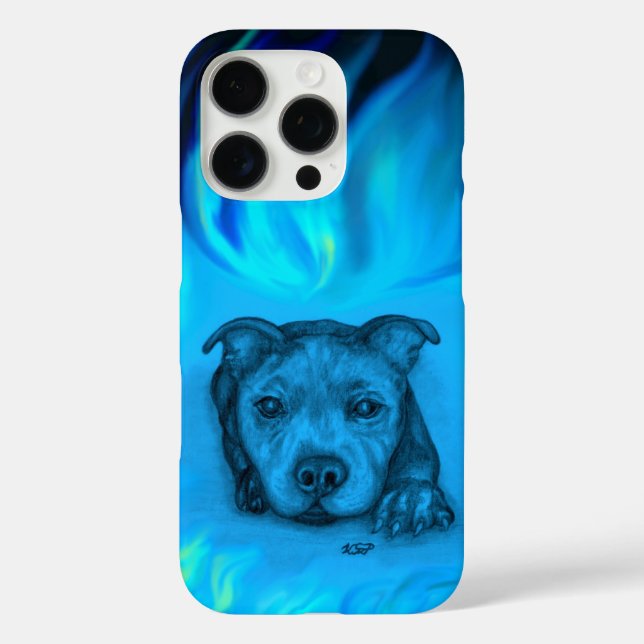 Blue Staffy Puppy Case-Mate iPhone Case (Back)