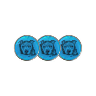 Blue Staffy Puppy Golf Ball Marker