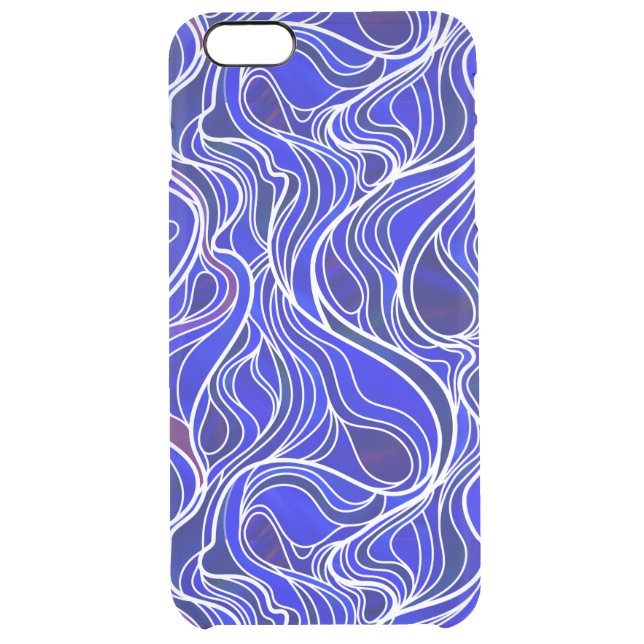 Blue Stained Glass Abstract Uncommon iPhone Case (Back)