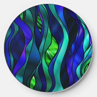 Blue Stained Glass Abstract Wireless Charger