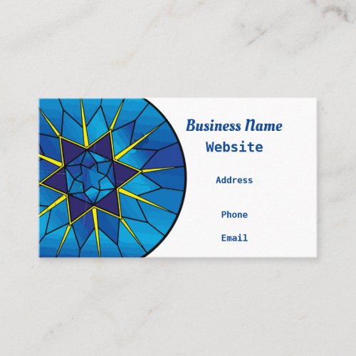 Blue Stained Glass Business Card