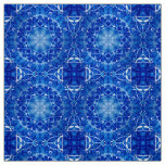 Blue Stained Glass Catherine Window Tile Pattern Fabric