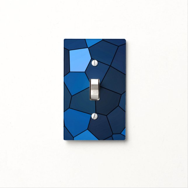 Blue Stained Glass Mosaic Light Switch Cover (In Situ)