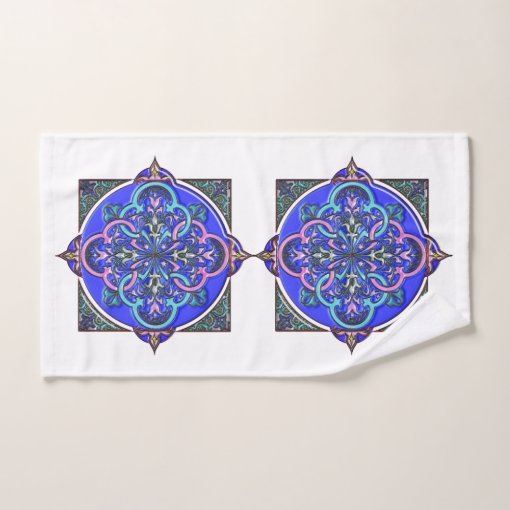 Blue Stained Glass Opalescent Bath Towel Set Zazzle