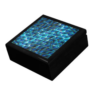Blue stained grazed, grate or leaning brick effect gift box