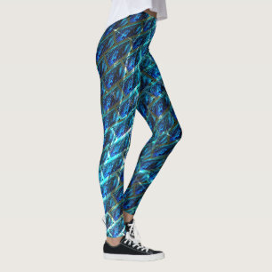 Blue stained grazed, grate or leaning brick effect leggings