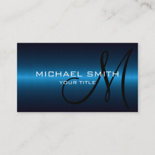 Blue Stainless Metal Professional Business Card